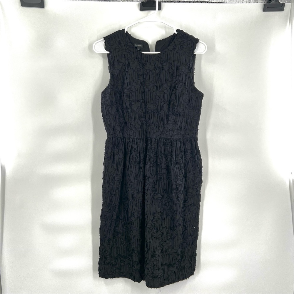 Talbots black sleeveless dress with appliqué size 8